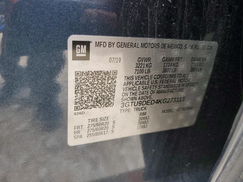 Продажа на аукционе авто 2019 Gmc Sierra, vin: 3GTU9DED4KG273113, номер лота: 49877056