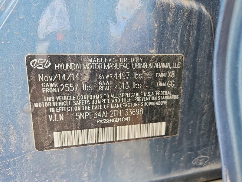 2015 Hyundai Sonata მანქანა იყიდება აუქციონზე, vin: 5NPE34AF2FH133698, აუქციონის ნომერი: 51606596