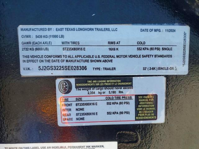 Продаж на аукціоні авто 2025 East Texas Unknown, vin: 5J2GS3225SE028306, номер лоту: 79970145
