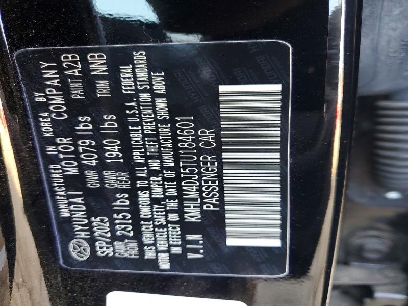 48439806 :رقم المزاد ، KMHLM4DJ5TU184601 vin ، 2026 Hyundai Elantra Hybrid مزاد بيع