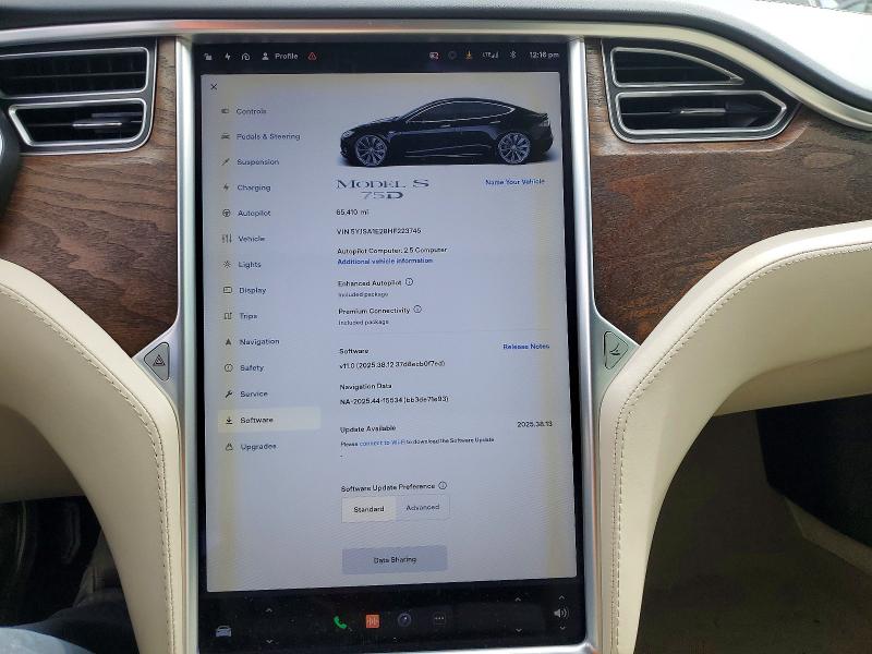 Aukcja sprzedaży 2017 Tesla Model S, vin: 5YJSA1E28HF223745, numer aukcji: 48395346
