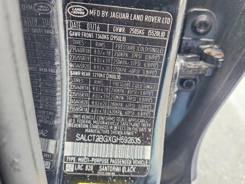 Продажа на аукционе авто 2016 Land Rover Discovery Sport, vin: SALCT2BGXGH592635, номер лота: 50954486