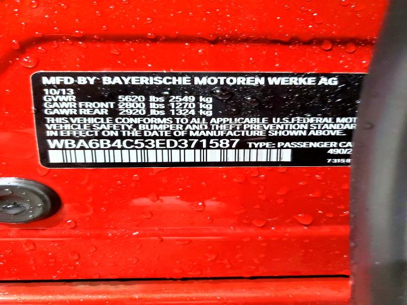 Продажа на аукционе авто 2014 Bmw 650, vin: WBA6B4C53ED371587, номер лота: 48769276