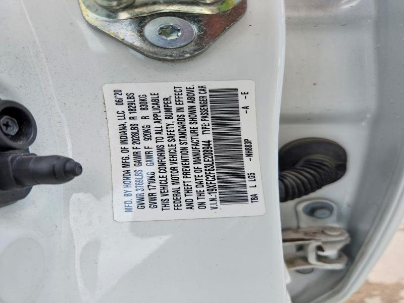 Продажа на аукционе авто 2020 Honda Civic, vin: 19XFC2F63LE208944, номер лота: 50636386