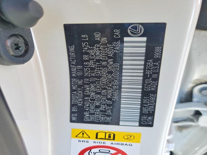 50297626 :رقم المزاد ، 58ABZ1B16KU007030 vin ، 2019 Lexus Es مزاد بيع