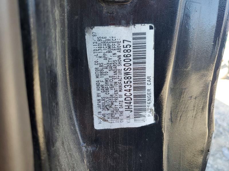 1998 Acura Integra მანქანა იყიდება აუქციონზე, vin: JH4DC4358WS006857, აუქციონის ნომერი: 49575376