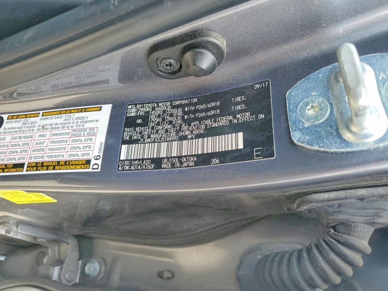 Aukcja sprzedaży 2018 Lexus Gx 460, vin: JTJBM7FX3J5184992, numer aukcji: 48568996