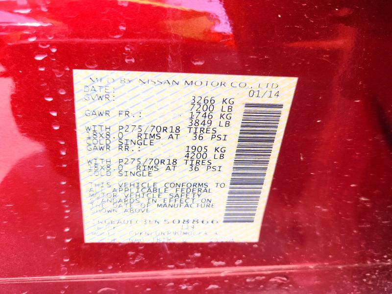 Aukcja sprzedaży 2014 Nissan Titan, vin: 1N6BA0EC3EN508866, numer aukcji: 50917536