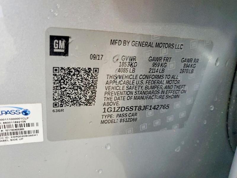 Aukcja sprzedaży 2018 Chevrolet Malibu, vin: 1G1ZD5ST8JF142765, numer aukcji: 51684256