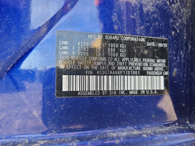 Продажа на аукционе авто 2023 Subaru Impreza, vin: 4S3GTAA66P1701001, номер лота: 50465526