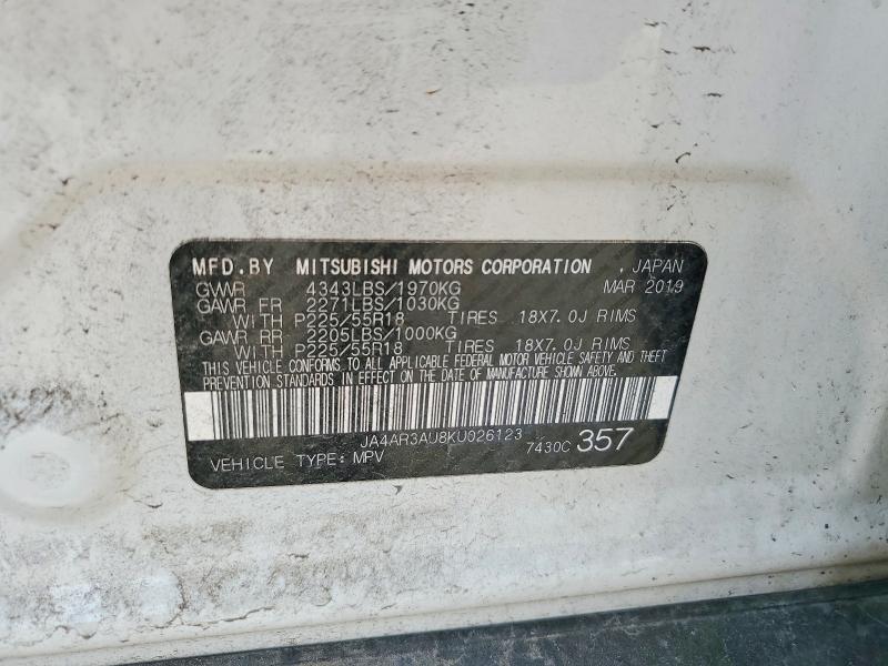 Продаж на аукціоні авто 2019 Mitsubishi Outlander Sport, vin: JA4AR3AU8KU026123, номер лоту: 51179886
