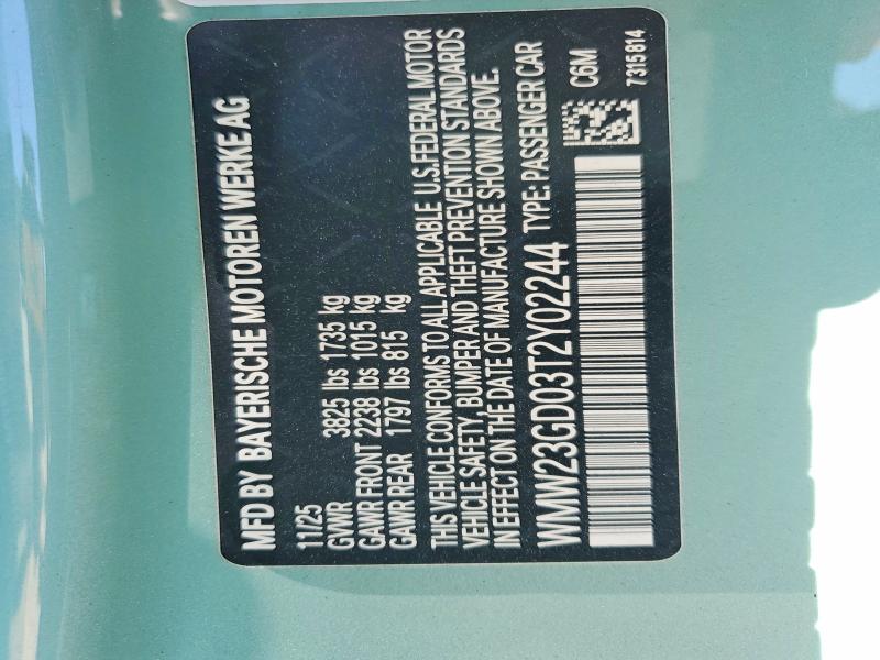 Продаж на аукціоні авто 2026 Mini Cooper, vin: WMW23GD03T2Y02244, номер лоту: 49127296