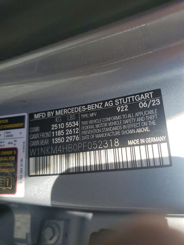 2023 Mercedes-benz Glc მანქანა იყიდება აუქციონზე, vin: W1NKM4HB0PF052318, აუქციონის ნომერი: 50660596
