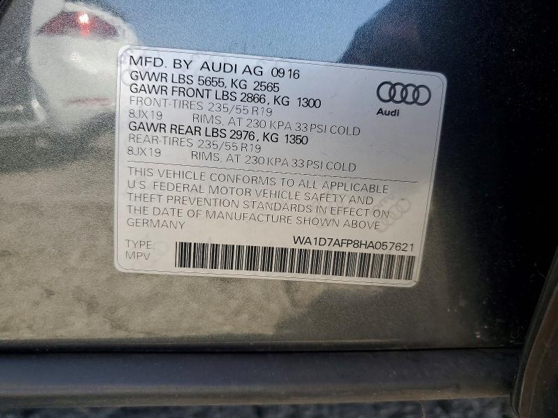 Продажа на аукционе авто 2017 Audi Q5, vin: WA1D7AFP8HA057621, номер лота: 51656286
