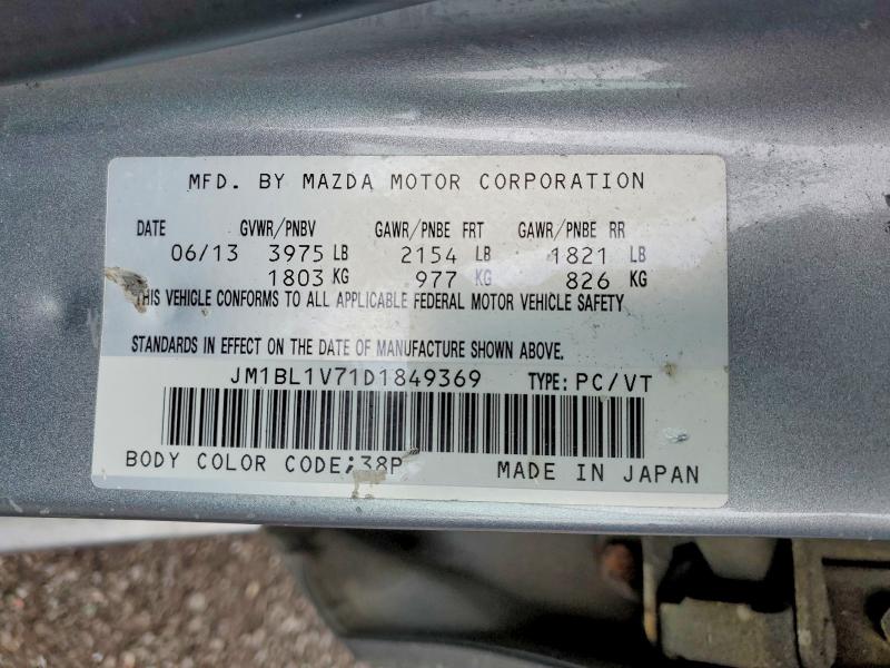 Aukcja sprzedaży 2013 Mazda 3, vin: JM1BL1V71D1849369, numer aukcji: 48013916