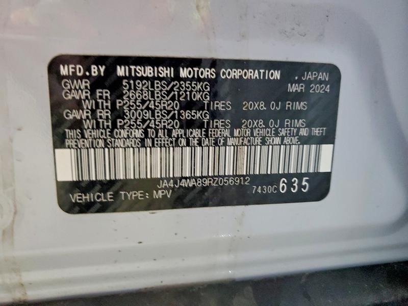 Продаж на аукціоні авто 2024 Mitsubishi Outlander, vin: JA4J4WA89RZ056912, номер лоту: 47893386