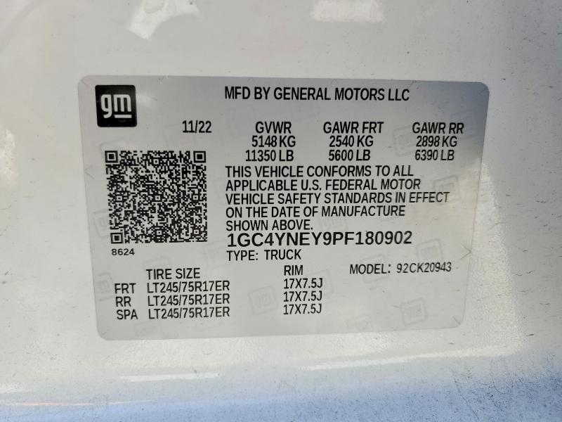 48981176 :رقم المزاد ، 1GC4YNEY9PF180902 vin ، 2023 Chevrolet Silverado مزاد بيع