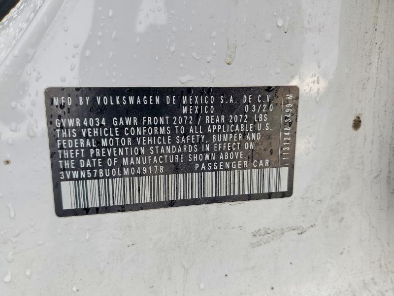 Aukcja sprzedaży 2020 Volkswagen Jetta, vin: 3VWN57BU0LM049178, numer aukcji: 48530366