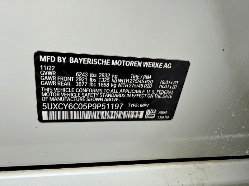 Продаж на аукціоні авто 2023 Bmw X6, vin: 5UXCY6C05P9P51197, номер лоту: 52246726