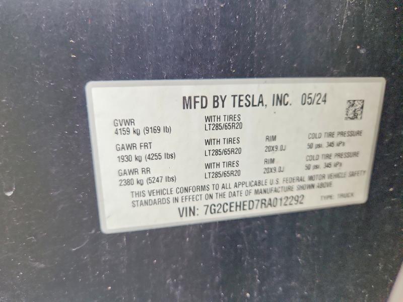 Продажа на аукционе авто 2024 Tesla Cybertruck, vin: 7G2CEHED7RA012292, номер лота: 51598526