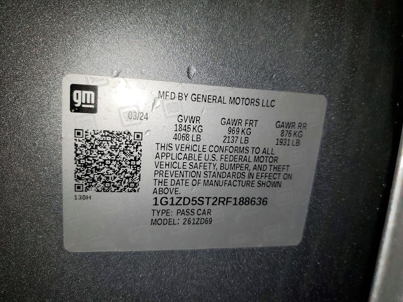 Продаж на аукціоні авто 2024 Chevrolet Malibu, vin: 1G1ZD5ST2RF188636, номер лоту: 49250966