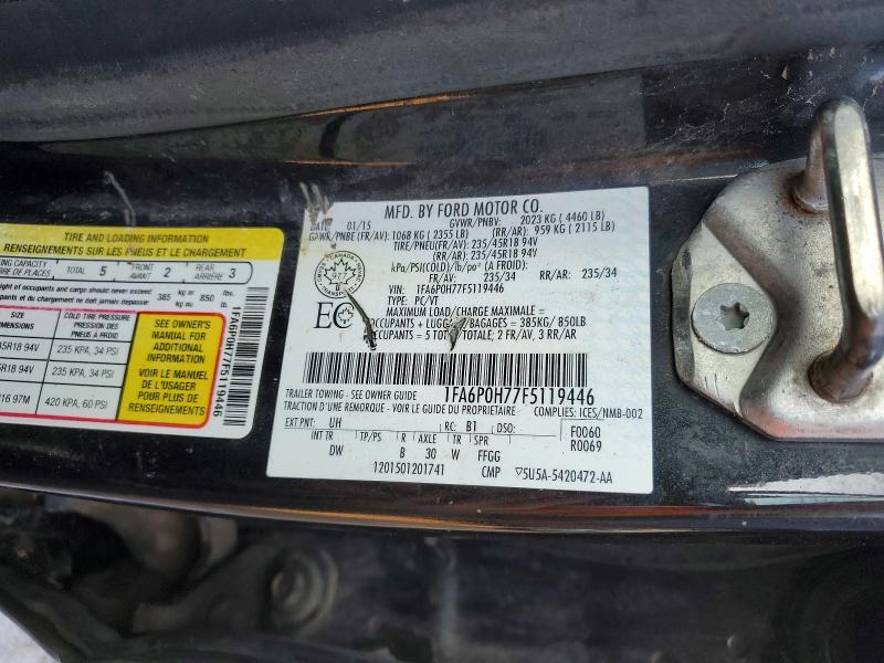 Aukcja sprzedaży 2015 Ford Fusion, vin: 1FA6P0H77F5119446, numer aukcji: 48580766