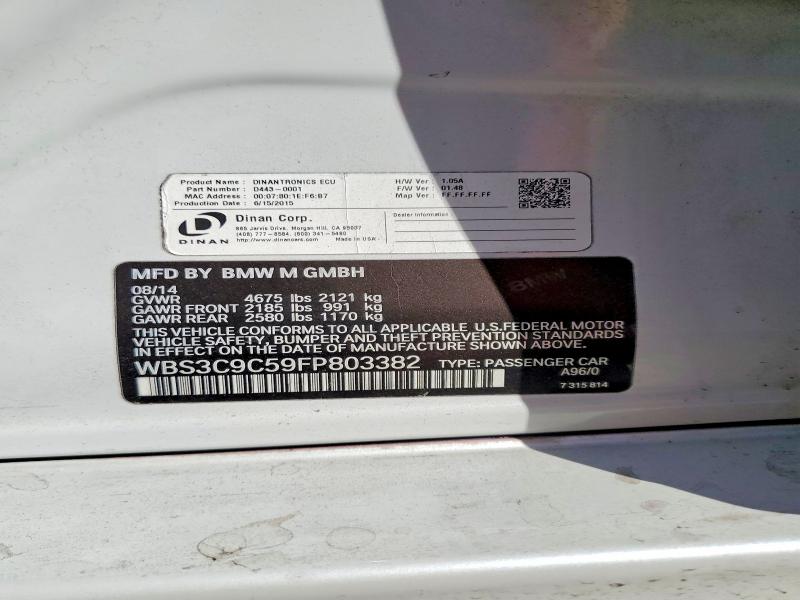 Продаж на аукціоні авто 2015 Bmw M3, vin: WBS3C9C59FP803382, номер лоту: 48888086