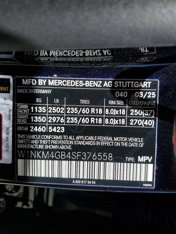 Продажа на аукционе авто 2025 Mercedes-benz Glc, vin: W1NKM4GB4SF376558, номер лота: 50464986