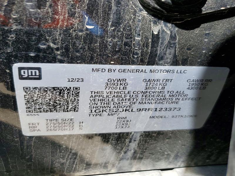 50570636 :رقم المزاد ، 1GKS2JKL9RR123373 vin ، 2024 Gmc Yukon Xl مزاد بيع