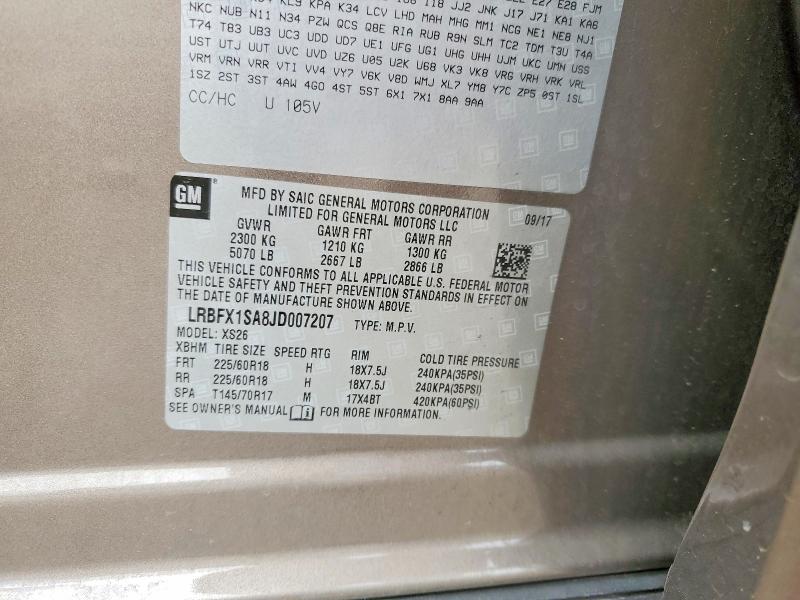 49218946 :رقم المزاد ، LRBFX1SA8JD007207 vin ، 2018 Buick Envision مزاد بيع