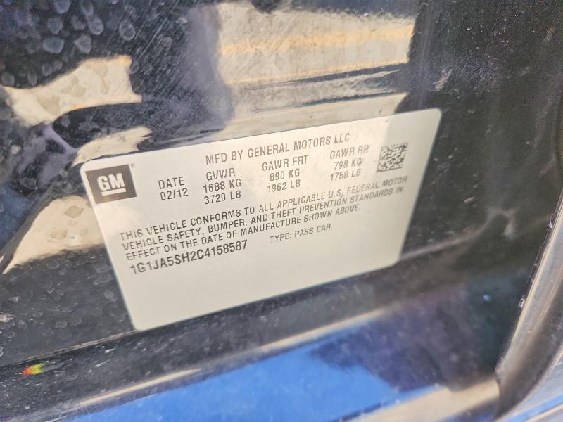 2012 Chevrolet Sonic მანქანა იყიდება აუქციონზე, vin: 1G1JA5SH2C4158587, აუქციონის ნომერი: 51471766