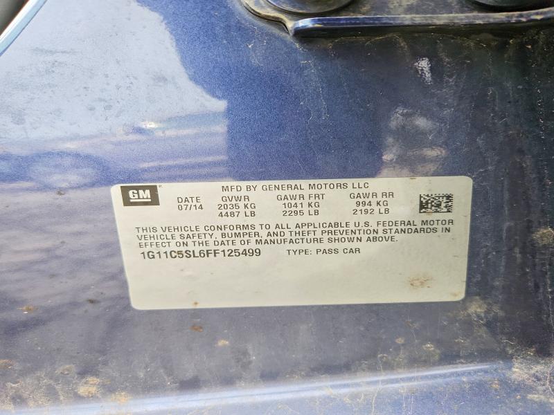 47991796 :رقم المزاد ، 1G11C5SL6FF125499 vin ، 2015 Chevrolet Malibu مزاد بيع