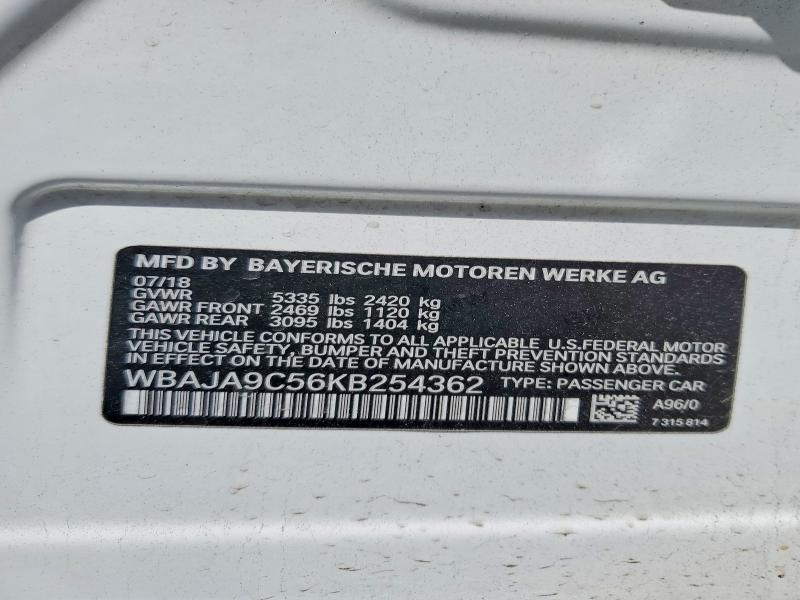 Продажа на аукционе авто 2019 Bmw 530e, vin: WBAJA9C56KB254362, номер лота: 51346476