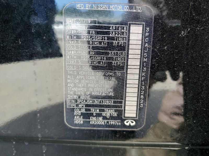 Aukcja sprzedaży 2019 Infiniti Qx50, vin: 3PCAJ5M13KF132823, numer aukcji: 50160796
