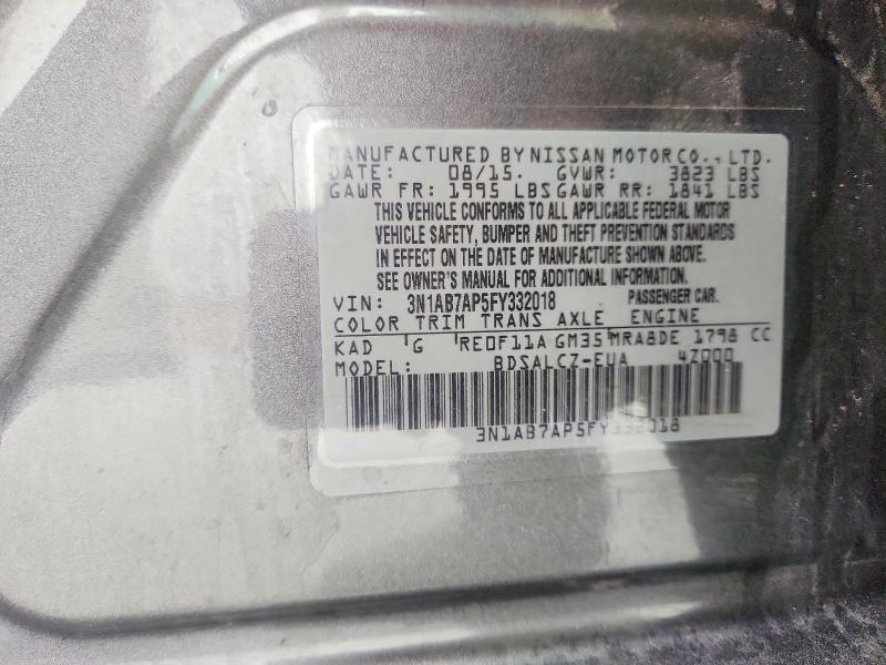 Aukcja sprzedaży 2015 Nissan Sentra, vin: 3N1AB7AP5FY332018, numer aukcji: 51889346