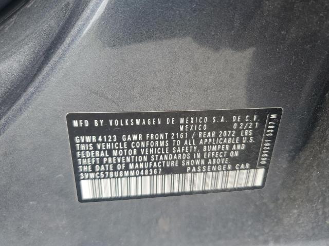 Продажа на аукционе авто 2021 Volkswagen Jetta, vin: 3VWC57BU8MM048367, номер лота: 50763956
