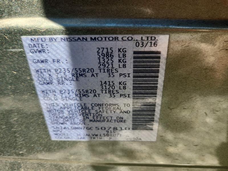Aukcja sprzedaży 2016 Infiniti Qx60, vin: 5N1AL0MN7GC507810, numer aukcji: 48906166