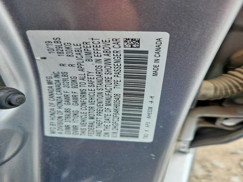 Aukcja sprzedaży 2019 Honda Civic, vin: 2HGFC2F64KH605406, numer aukcji: 51019776