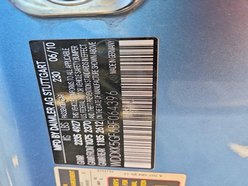 51372456 :رقم المزاد ، WDDKK5GF6BF064396 vin ، 2011 Mercedes-benz E مزاد بيع