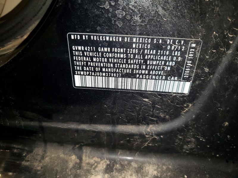 50352336 :رقم المزاد ، 3VWDP7AJ0DM379627 vin ، 2013 Volkswagen Jetta مزاد بيع