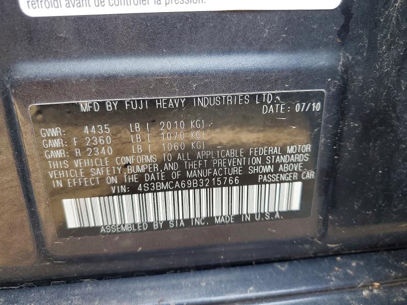 50290516 :رقم المزاد ، 4S3BMCA69B3215766 vin ، 2011 Subaru Legacy مزاد بيع