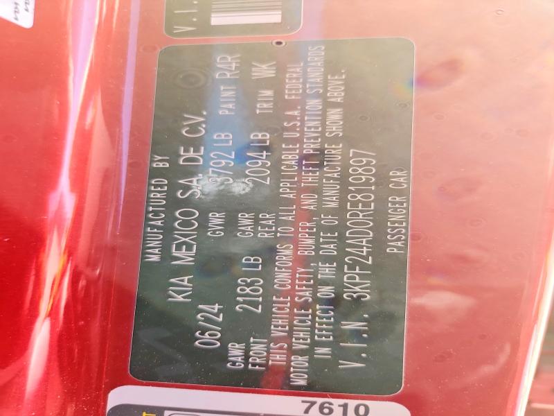 Aukcja sprzedaży 2024 Kia Forte, vin: 3KPF24AD0RE819897, numer aukcji: 49808746