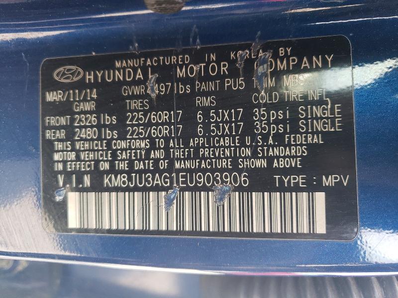 Продаж на аукціоні авто 2014 Hyundai Tucson, vin: KM8JU3AG1EU903906, номер лоту: 49141866