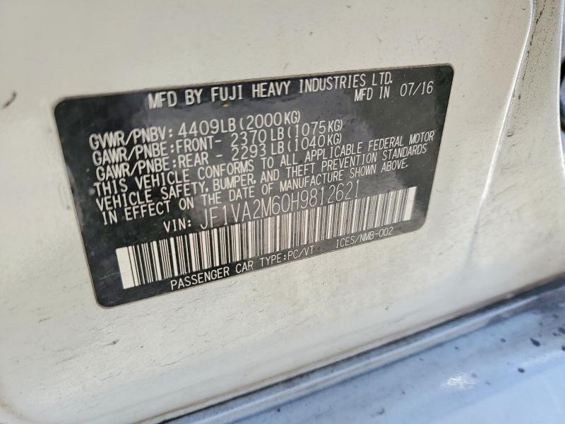 Aukcja sprzedaży 2017 Subaru Wrx, vin: JF1VA2M60H9812621, numer aukcji: 49014166