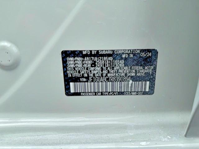 51821496 :رقم المزاد ، JF1GUABC7R8391894 vin ، 2024 Subaru Impreza مزاد بيع