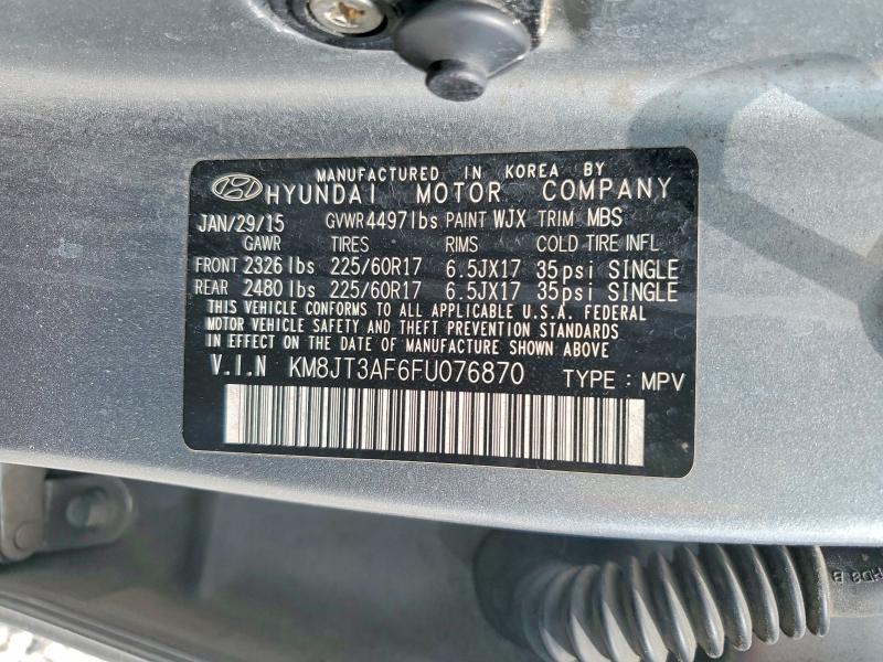 Продажа на аукционе авто 2015 Hyundai Tucson, vin: KM8JT3AF6FU076870, номер лота: 50424536