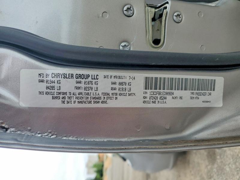51459386 :رقم المزاد ، 1C3CDFBB1ED909694 vin ، 2014 Dodge Dart مزاد بيع