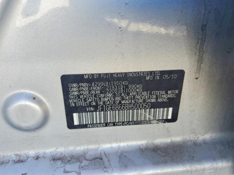 Aukcja sprzedaży 2011 Subaru Impreza, vin: JF1GE6B66BH500050, numer aukcji: 47839706