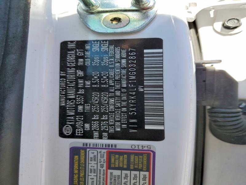 50622696 :رقم المزاد ، 5XYRK4LF1MG032867 vin ، 2021 Kia Sorento مزاد بيع