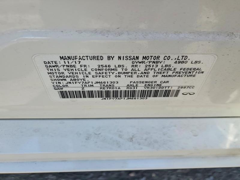 Продаж на аукціоні авто 2018 Infiniti Q50, vin: JN1FV7AP1JM461303, номер лоту: 46783006